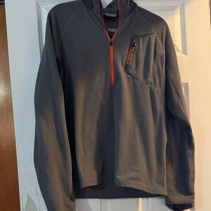 Marmot Gray Pullover Jacket with Orange Zip Accent
